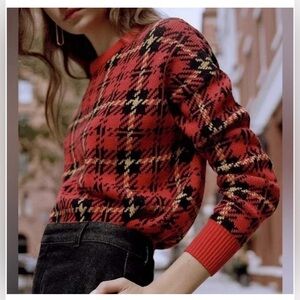 Urban Outfitters red plaid sweater